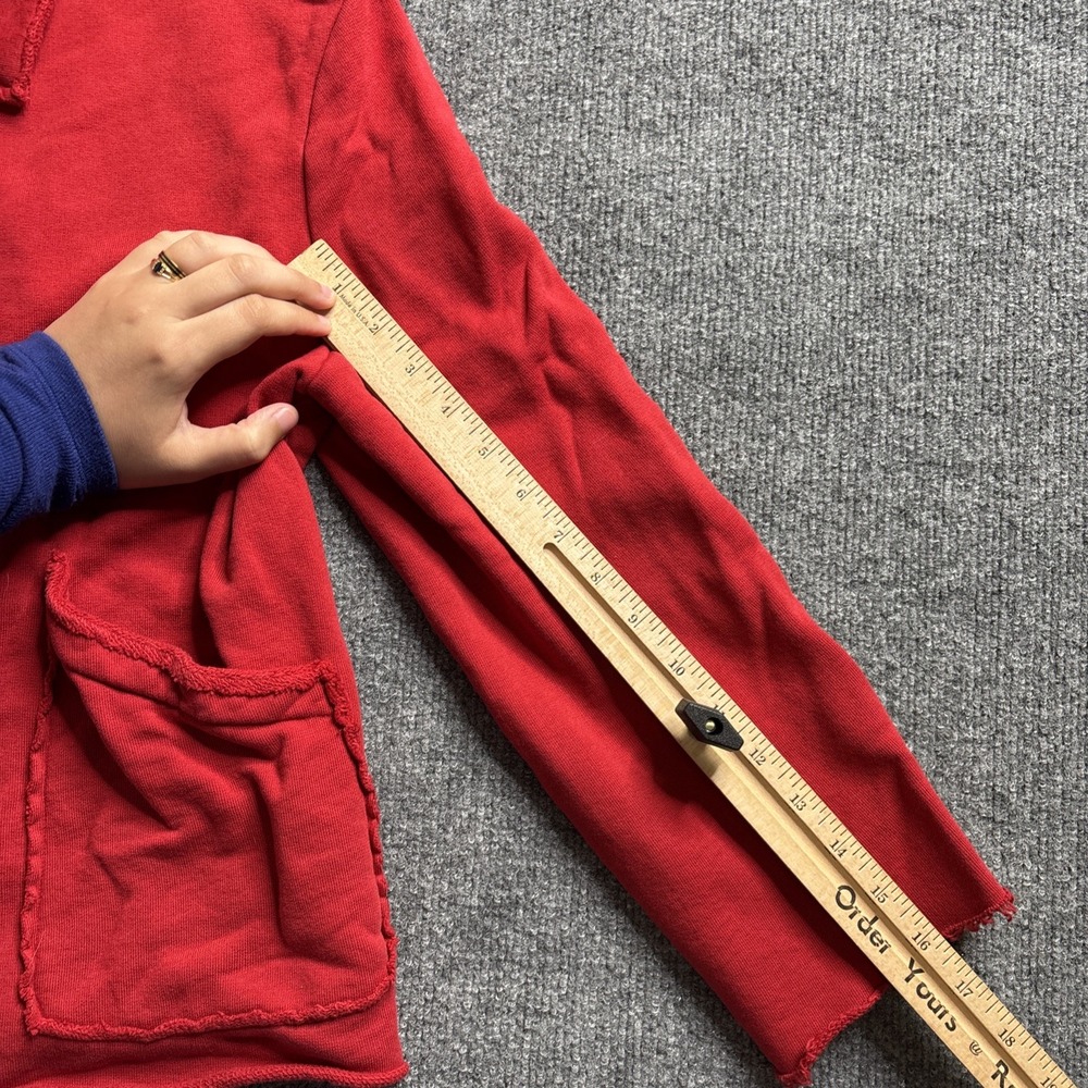 Frank & Eileen Tee Lab Jacket Women's Large Red Belfast LabCrop French Terry - Picture 5 of 9